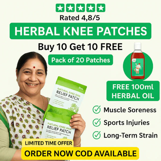 Herbal Knee Pain Relief Patches + FREE Herbal Oil Bottle (INDEPENDENCE DAY OFFER)